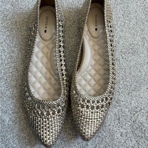 Birdies Metallic Woven Women's Flats